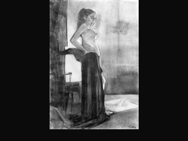 Carmen – charcoal 100 x 70 cm