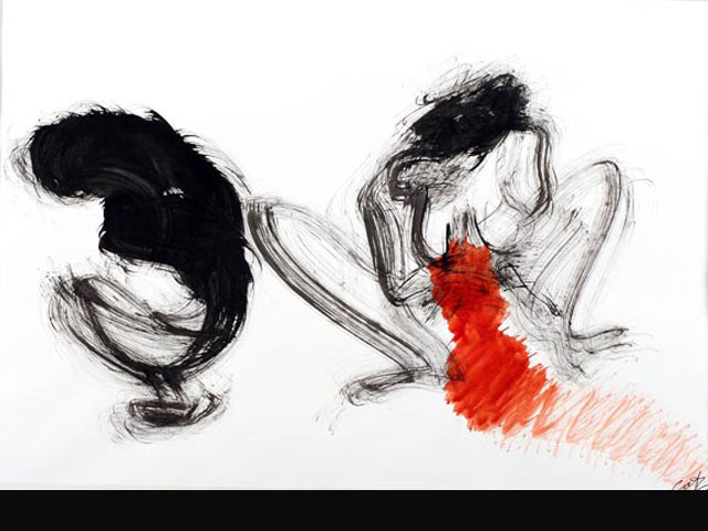 The Violence of Indifference – ink 35 x 50 cm