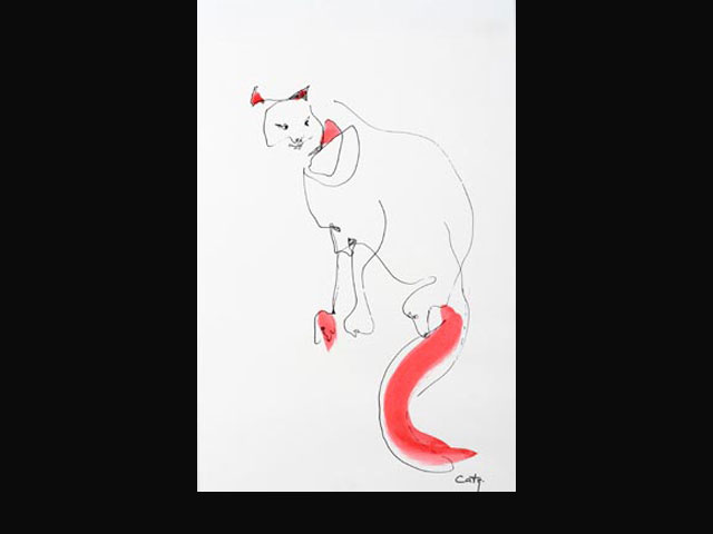 “Agazapado 1” tinta 35x50 cm. “Agazapado 1” tinta 35x50 cm.