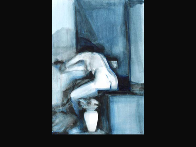 “La hora azul” acuarela 35x50 cm.