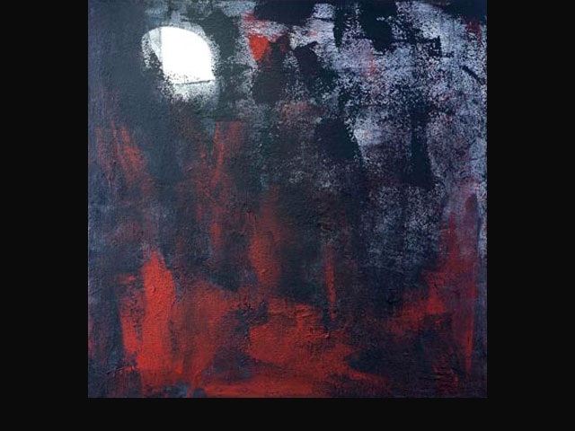 “La luna y su fuego”
acrílico sobre tela 1x1 mts.
